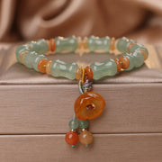 Foviel Natürliche Jade Bambus Blumenmuster Glück Armband