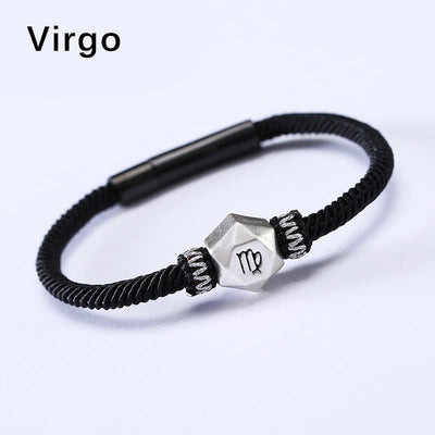 Buddha Stones 999 Sterling Silver 12 Constellations of the Zodiac Protection Handmade String Bracelet - Virgo - 19CM - image 13