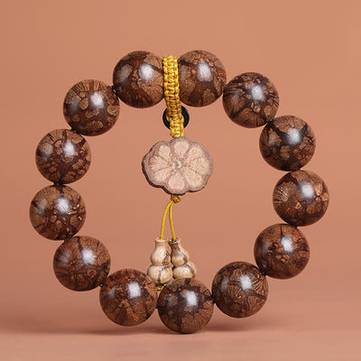 Buddha Stones Plum Blossom Wood Inner Peace Bracelet Bracelet BS 4