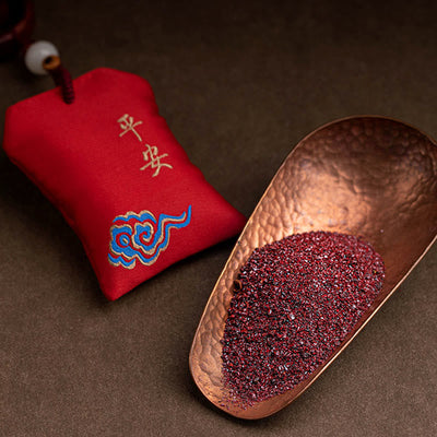 Foviel Tibetan Small Leaf Red Sandalwood Lotus Cinnabar Sachet Protection Tassel Car Hanging Decoration