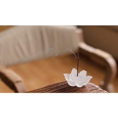 Buddha Stones Mini Lotus Liuli Crystal Healing Meditation Stick Incense Burner Decorations BS 21