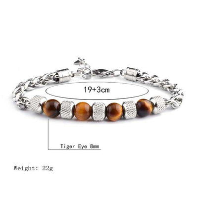 Buddha Stones Black Onyx Tiger Eye Bead Courage Bracelet Bracelet BS 3