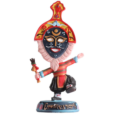 Buddha Stones Tibetan Opera Face Mask Puppet Home Office Car Decoration Ornament Desk Decoration BS 13