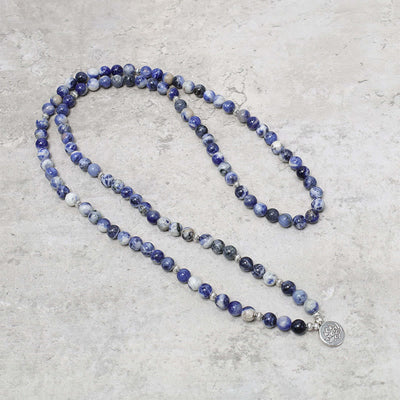 Buddha Stones Natural Blue Aventurine Lotus Peace Necklace Bracelet Bracelet Necklaces & Pendants BS 6