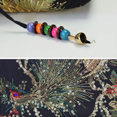 Buddha Stones Peacock Double-sided Embroidery Tote Bag Shoulder Bag Crossbody Bag - image 10