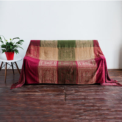 Buddha Stones Tibetan Multicolored Flower Pattern Hand-Dyed Blanket Blanket BS 5
