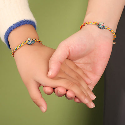 Buddha Stones 925 Sterling Silver Dragon Boat Festival Zongzi Pattern Luck Handmade Multicolored Rope Child Adult Bracelet Bracelet BS 8
