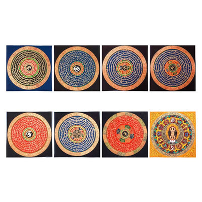 Buddha Stones Tibetan Handmade Thangka Painting Blessing Thangka Blind Box Random Color Pattern Tibetan Thangka BS 7