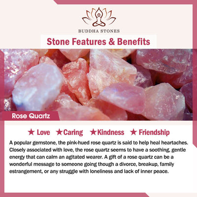 Buddha Stones Rose Quartz Elephant Healing Energy Charm Bracelet Bracelet BS 13