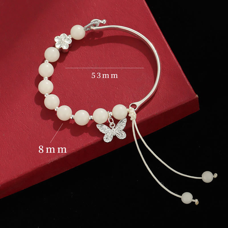 Buddha Stones Bodhi Seed Butterfly Lotus Luck Wealth Bracelet Bangle Bracelet BS 6