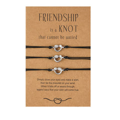 Buddha Stones Friendship Best Friend Gift String Bracelet Bracelet BS Silver 3Pcs