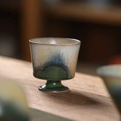 Buddha Stones Vintage Furnace Transmutation Kiln Porcelain Teacup Kung Fu Tea Cup Cup BS 12