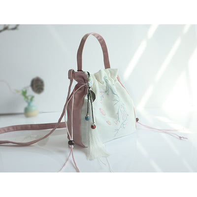 Buddha Stones Handmade Embroidered Flowers Canvas Tote Shoulder Bag Handbag Bag BS 24