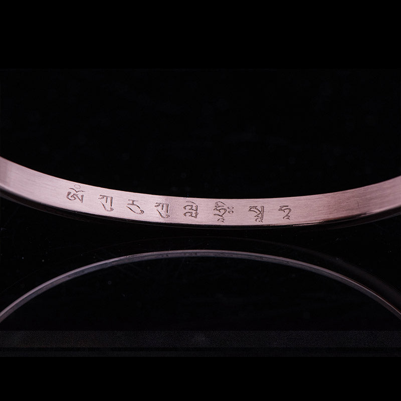 Foviel Six True Words Engraving Titanium Steel Blessing Protection Bracelet