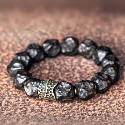 Buddha Stones Ebony Wood Copper Peace Balance Couple Bracelet Bracelet BS 18cm