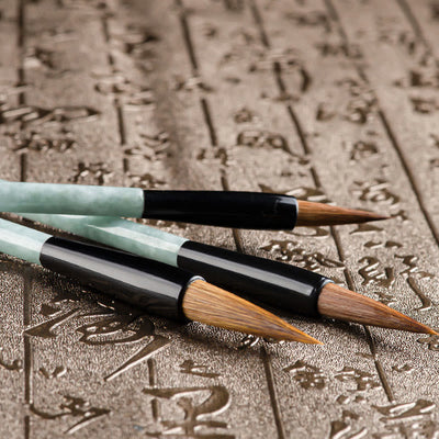 Buddha Stones Natural Jade Luck Chinese Calligraphy Brush Pen Chinese Writing Brush With Gift Box Chinese Writing Brush BS 6