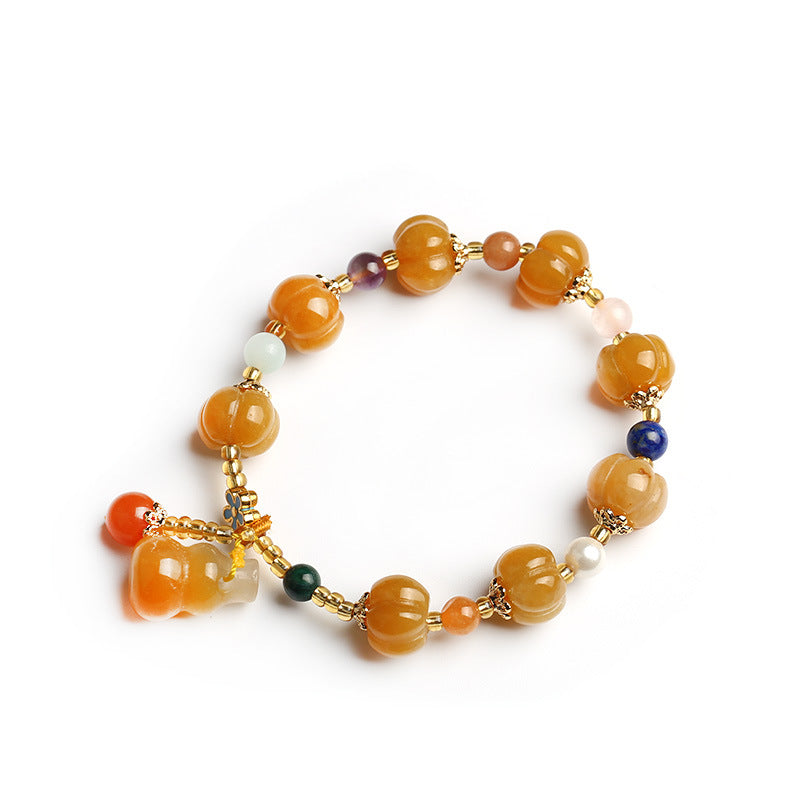 Bracelet Pixiu de richesse en jade soie dorée Foviel