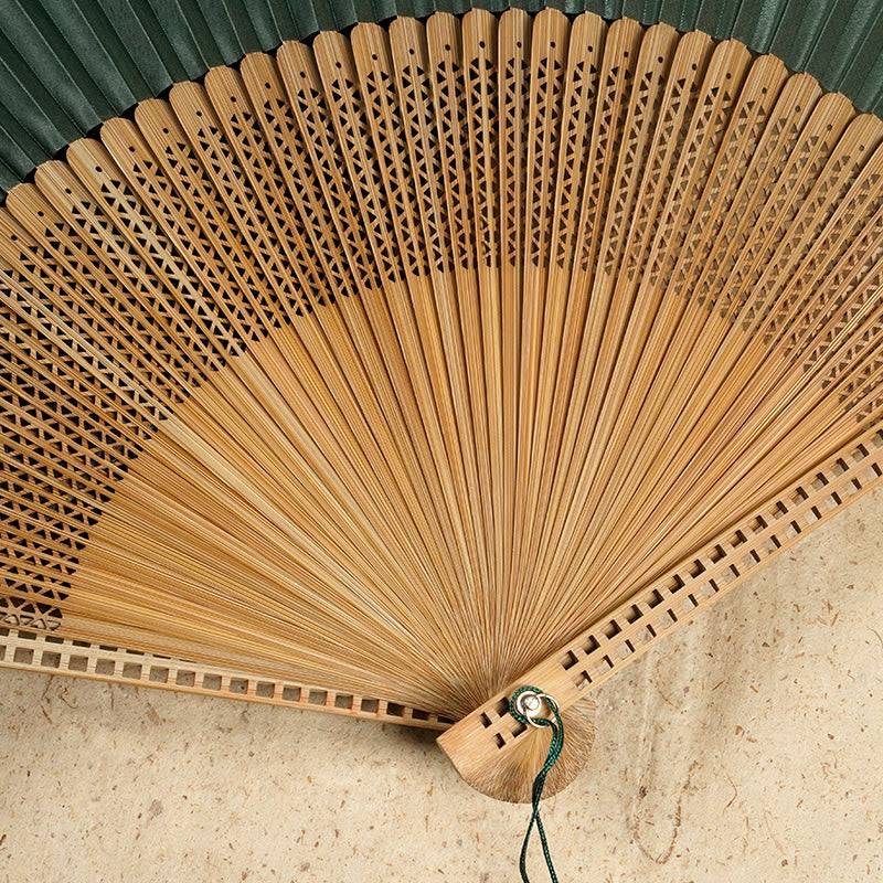 Buddha Stones Vintage Handheld Folding Fan With Bamboo Frames Folding Fan BS 6