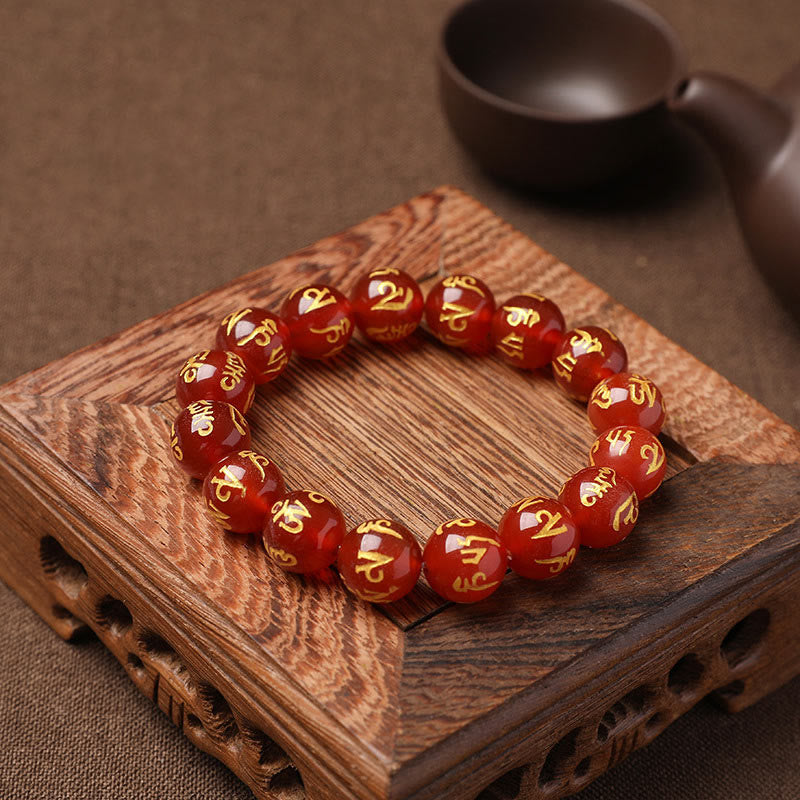 Buddha Stones Tibet White Crystal Black Onyx Om Mani Padme Hum Meditation Bracelet Bracelet BS 26