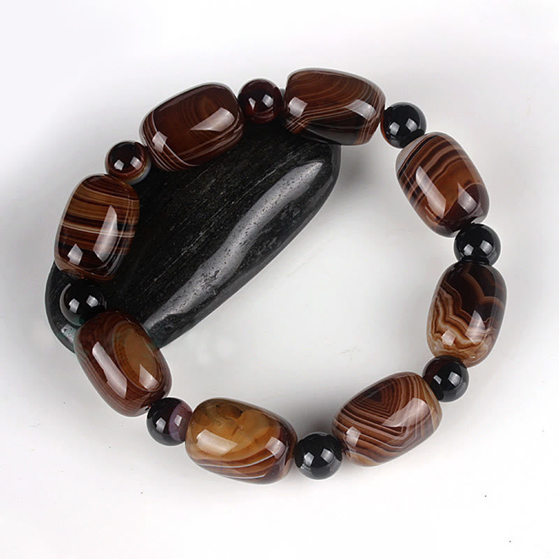 Buddha Stones Natural Sardonyx Courage Happiness Bracelet Bracelet BS 1