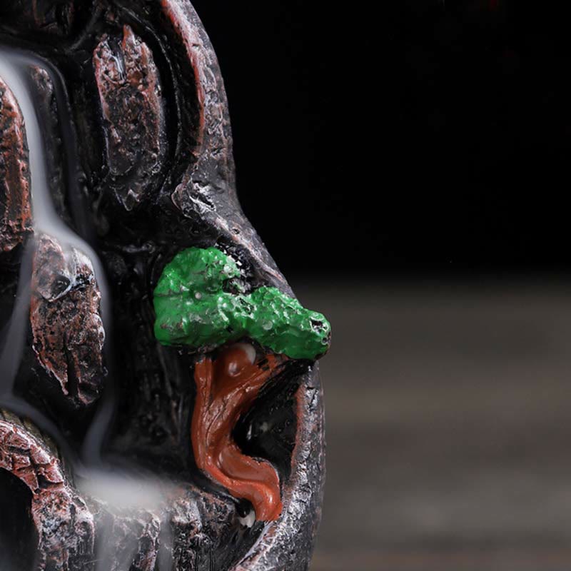 Buddha Stones Mountain Bridges Pattern Meditation Resin Backflow Incense Burner Incense Burner BS 6