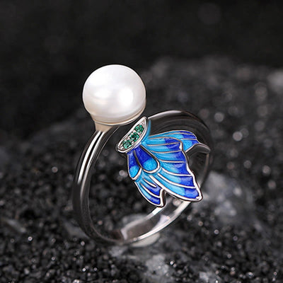 Buddha Stones 925 Sterling Silver Pearl Butterfly Healing Necklace Pendant Earrings Ring Bracelet Necklaces & Pendants BS 11