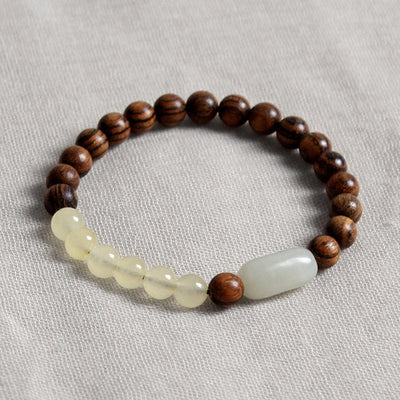 Buddha Stones  Jade Sandalwood Luck Abundance Bracelet Bracelet BS 1