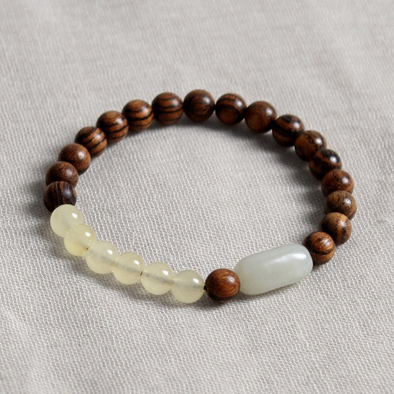 Buddha Stones  Jade Sandalwood Luck Abundance Bracelet Bracelet BS 1