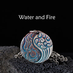 Buddha Stones 990 Sterling Silver Yin Yang Water and Fire Balance Necklace Pendant Necklaces & Pendants BS 990 Sterling Silver