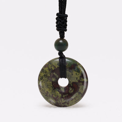 Buddha Stones Lucky Coin Pendant Healing Crystal Gemstone Necklace Necklaces & Pendants BS Dragon Blood Stone