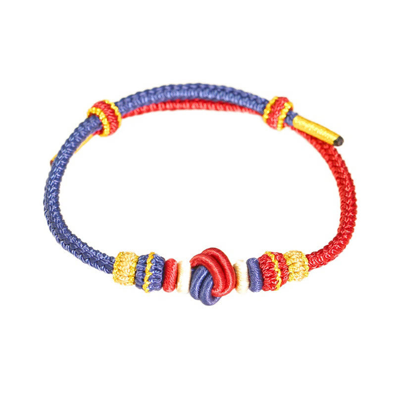 Buddha Stones Two-Color Rope Handcrafted Eight Thread Peace Knot Luck Connection Bracelet Bracelet BS 3