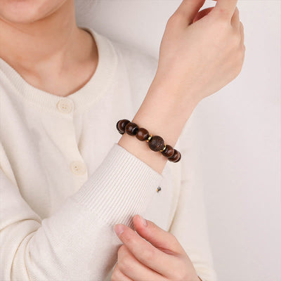 Buddha Stones Natural Rosewood Compassion Bracelet Bracelet BS 5