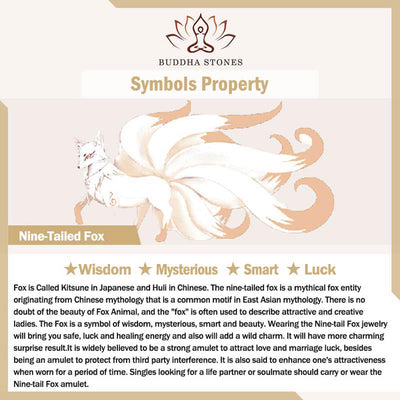 Buddha Stones Nine Tailed Fox Fairy Luck Protection Resin Home Decoration Decorations BS 5