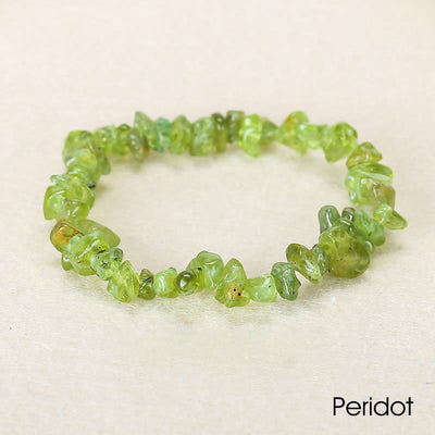 Natural Irregular Shape Crystal Stone Warmth Soothing Bracelet Bracelet BS Peridot