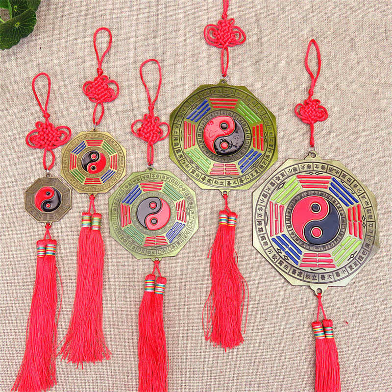 Buddha Stones Feng Shui Bagua Map Chinese Knotting Harmony Energy Map Mirror Bagua Map BS 1