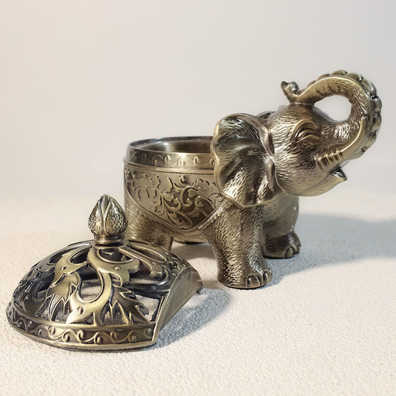 Buddha Stones Elephant Alloy Incense Holder Home Decoration Incense Burner Incense Burner BS 11