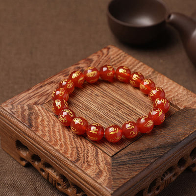 Buddha Stones Tibet White Crystal Black Onyx Om Mani Padme Hum Meditation Bracelet Bracelet BS 25