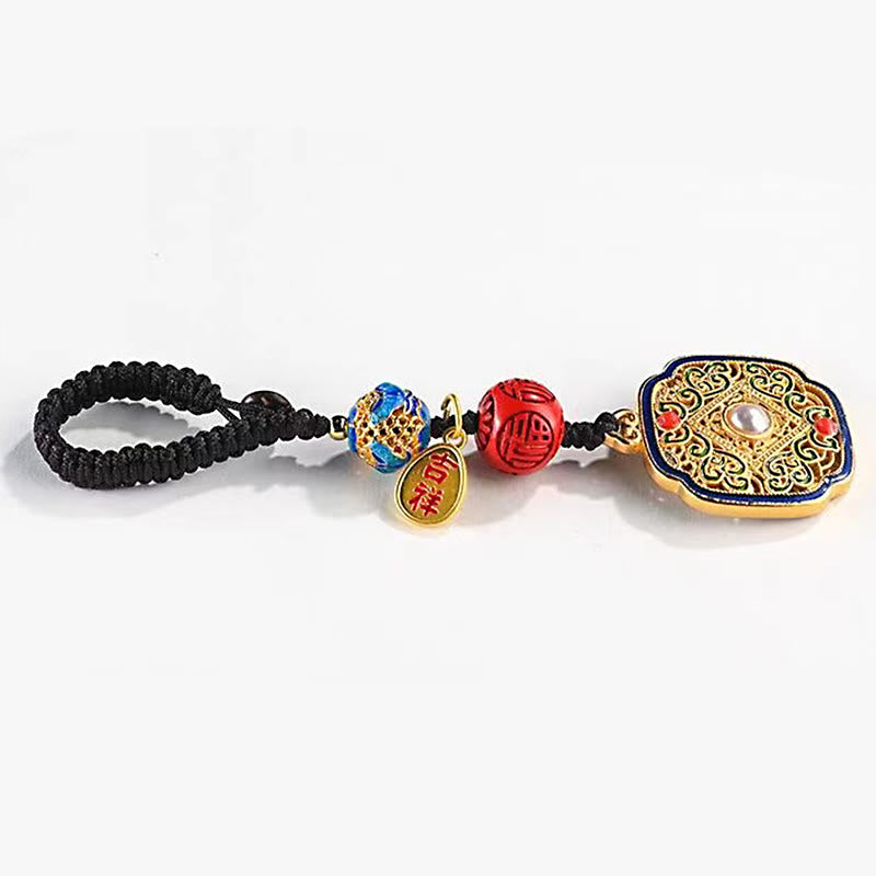 Buddha Stones Fu Character Blessing Ruyi Charm Key Chain Key Chain BS 6