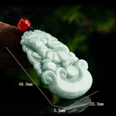 Buddha Stones Natural Green Jade 12 Chinese Zodiac Luck Prosperity Necklace Pendant Necklaces & Pendants BS 9