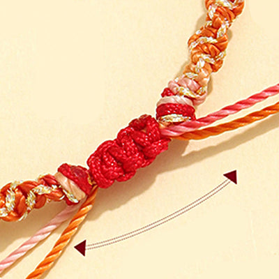 Buddha Stones Strawberry Quartz Pink Crystal Prehnite White Agate Bead Healing Rope Bracelet 5