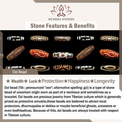 Buddha Stones Tibet Bodhi Seed Dzi Bead Dancing Lion Luck Bracelet Wrist Mala Bracelet BS 10