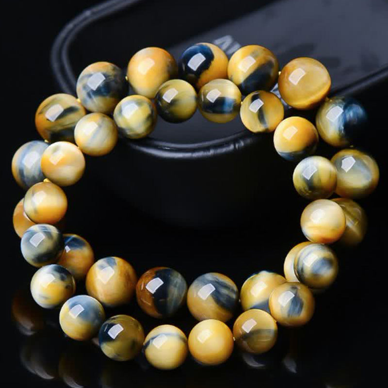Buddha Stones Tiger Eye Protection Courage Strength Bracelet Bracelet BS 1