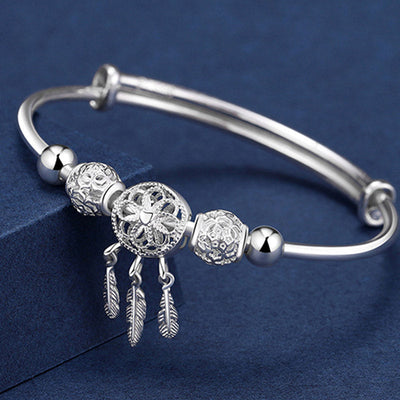 Buddha Stones Tibetan White Copper Blessing Dream Catcher Charm Bracelet Bracelet BS Copper