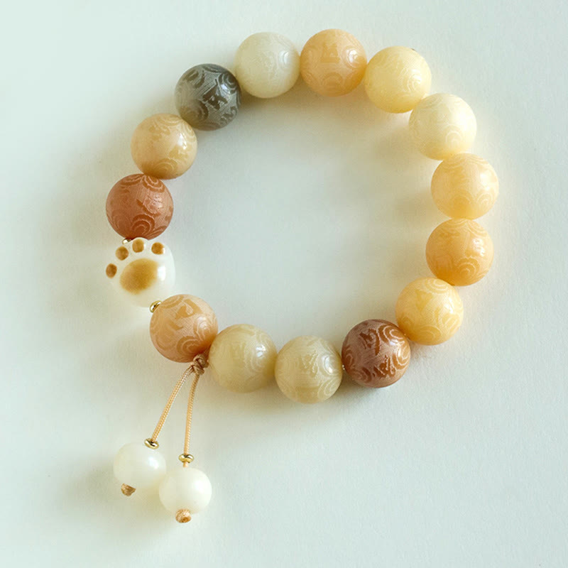 Buddha Stones Bodhi Seed Om Mani Padme Hum Carved Harmony Bracelet Bracelet BS 8
