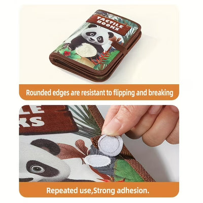Fidtoy Wild Animals Tactile Touch and Feel Book for Toddlers | Cloth Sensory Quiet Book, Animal Recognition, Texture Exploration, Vocabulary, Tummy Time & Bedtime Reading Toy Age 2+