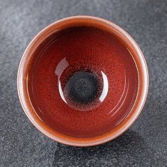 Buddha Stones Vintage Red Brown Chinese Jianzhan Porcelain Teacup Kung Fu Tea Cup Jian Zhan Tea Cup BS 12.6cm*7.4cm*310ml