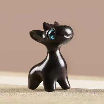 Foviel Small Leaf Red Sandalwood Ebony Wood Sandalwood Green Sandalwood Lucky Mini Deer Protection Decoration