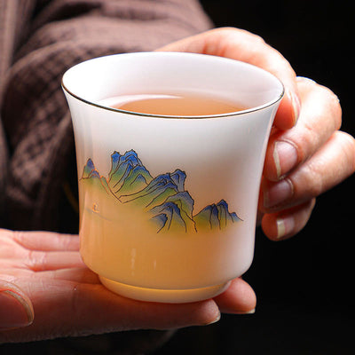 Buddha Stones Mountains Rivers Tree Ceramic Teacup Kung Fu Tea Cup 120ml Cup BS 4