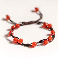 Bracelet calme Foviel en agate rouge, agate mousse et cinabre