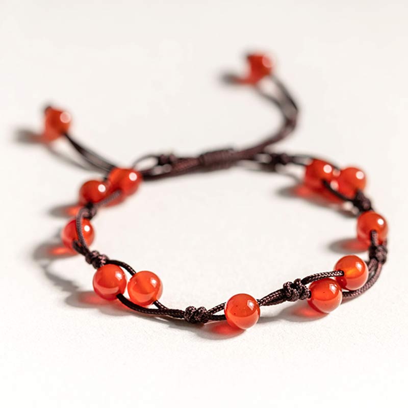 Foviel Red Agate Moss Agate Cinnabar Calm Bracelet
